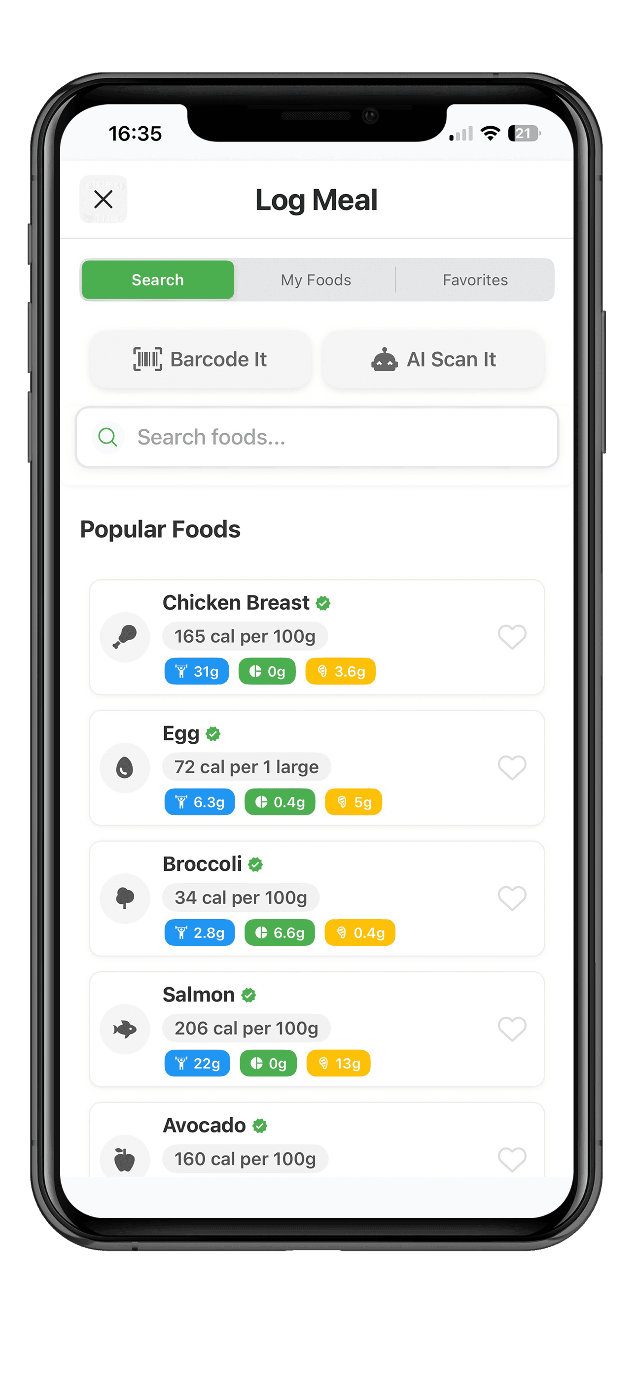 ChowTracker daily summary screen